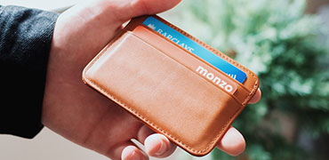 Porte carte bancaire sans contact 1 carte en simili cuir rouge