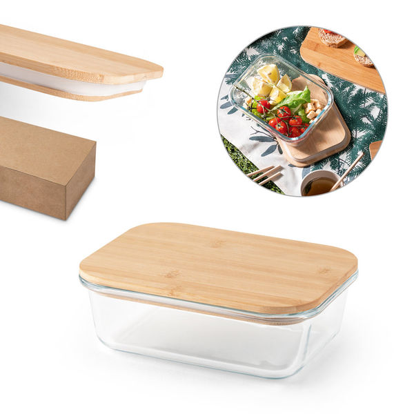 Lunch Box Verre et Bambou avec Couverts Prénom à Personnaliser
