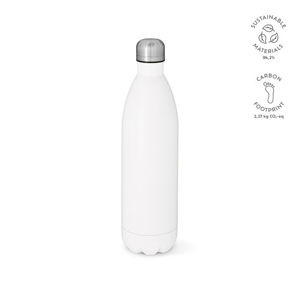 Bouteille acier inoxydable 1100 ml publicitaire | Mississippi Blanc