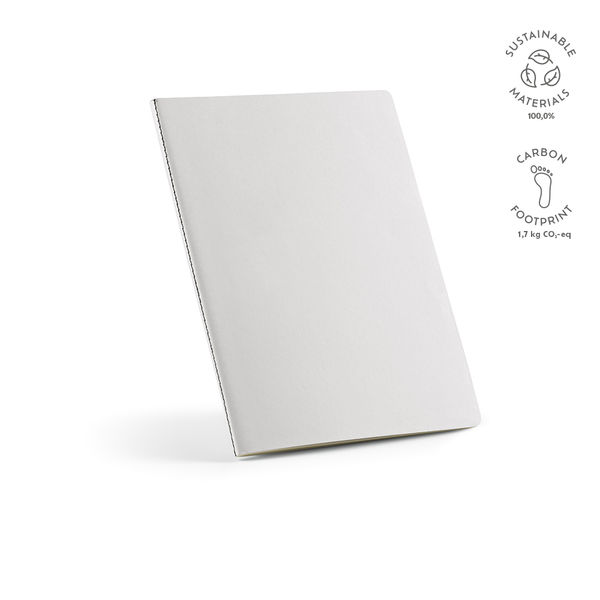 Carnet A4 en carton recyclé publicitaire | Bronte Blanc