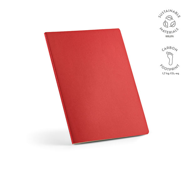 Carnet A4 en carton recyclé publicitaire | Bronte Rouge