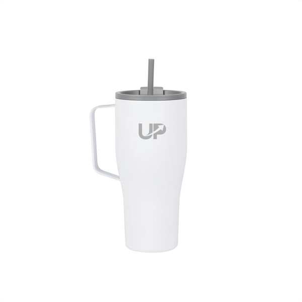 Mug paille publicitaire|Voyager Blanc