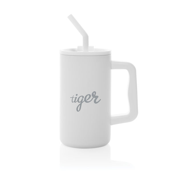 Mug paille publicitaire|Cube Blanc