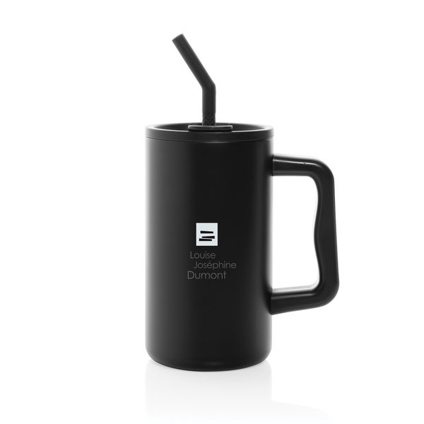 Mug paille publicitaire|Cube Noir