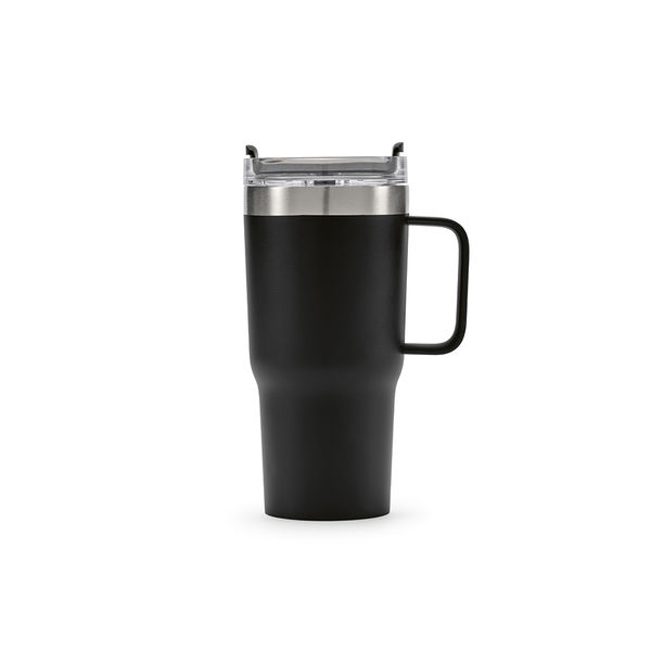 Mug en acier recyclé double paroi 580 ml publicitaire | Neman Noir