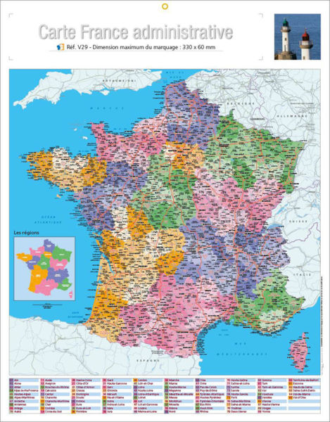 Verso calendrier : Map France Admin