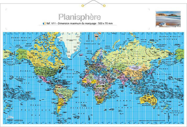 Verso calendrier : Maxi Planisphère