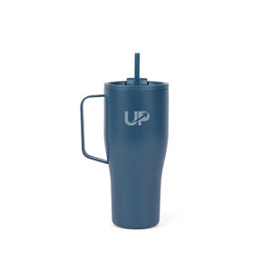 Mug paille publicitaire|Voyager Bleu marine