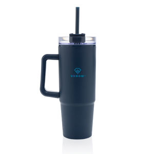 Mug paille publicitaire|Tana Bleu marine